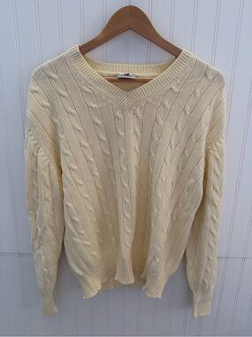 Vintage 80s Norsport Cream
Cable Knit Cotton Pullover Sweater Men's L Nordstrom